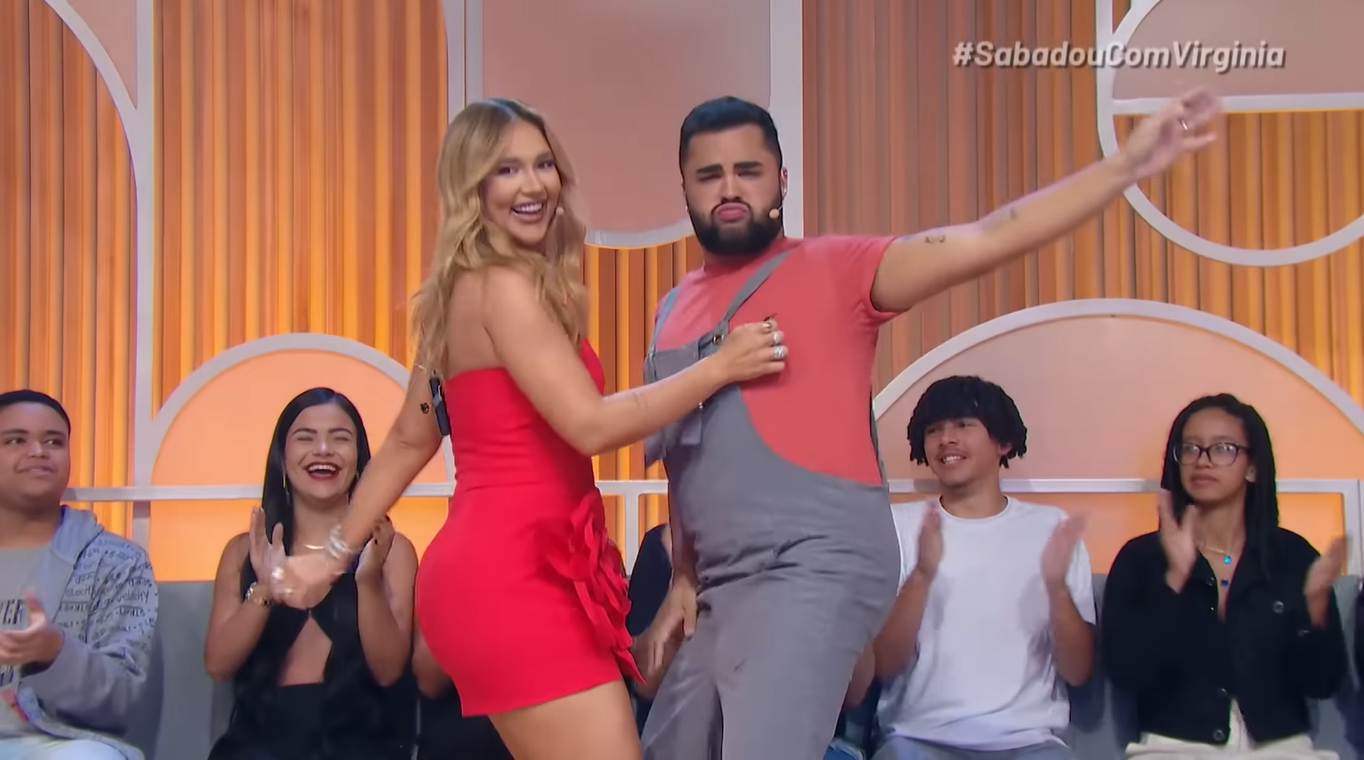 A apresentadora Virginia Fonseca durante o Sabadou, exibido ao vivo pelo SBT (Créditos: Reprodução)
